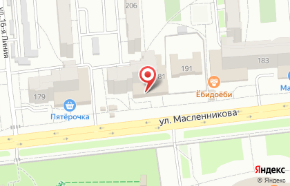 Сеть магазинов цветов, ИП Петров Ю.В. на улице Масленникова на карте