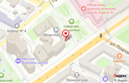 Комитет по коммунальному хозяйству и строительству, Воронежская областная Дума на карте