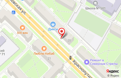 Гипермаркет товаров для животных Ёжкин Кот на Краснопутиловской улице на карте