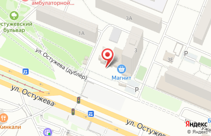 Магазин косметики и бытовой химии Магнит Косметик в Железнодорожном районе на карте