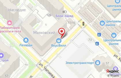 Супермаркет Дикси на улице Чапаева на карте