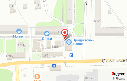 Киоск кондитерских изделий на Октябрьской улице на карте