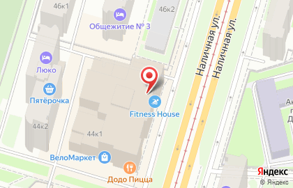 Фитнес-клуб Fitness House на метро Приморская на карте