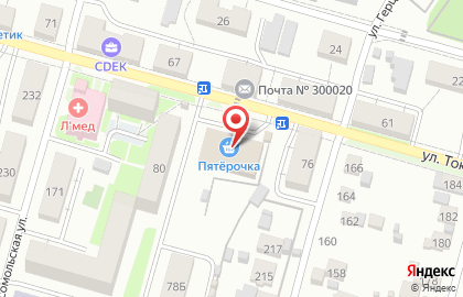 Киоск по продаже овощей и фруктов в Зареченском районе на карте
