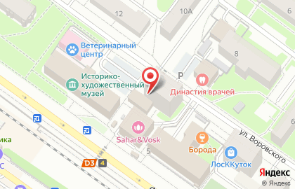 Магазин фастфудной продукции на улице Воровского на карте