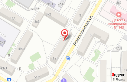 Территориальная клубная система Спутник на Яснополянской улице на карте