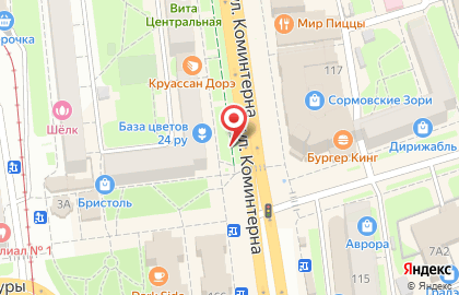 Указатель системы городского ориентирования №5952 по ул.Коминтерна, д.117 р на карте