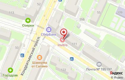 Продовольственный магазин на проспекте Металлистов на карте