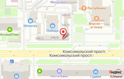 Парикмахерская Лови Момент на Комсомольском проспекте на карте