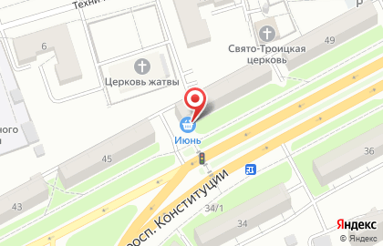 Магазин продуктов Июнь в Кургане на карте