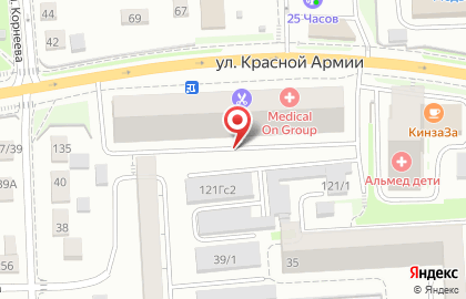 Зебра на улице Красной Армии на карте
