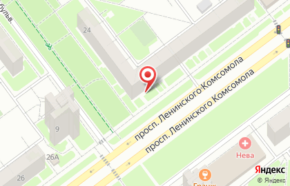 Салон красоты Афина на проспекте Ленинского Комсомола на карте