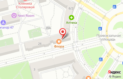 Кафе Флора в Пушкине на карте