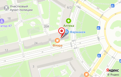 Кафе Флора в Пушкине на карте