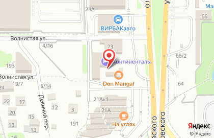 Ресторан Континенталь на улице Малиновского на карте