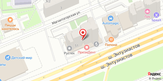 Стоматологический комплекс ПрезиДент в Новогиреево на карте