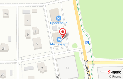 Центр продаж и обслуживания МаслоMart на Защитинской улице на карте