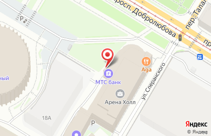 Терминал МТС банк на проспекте Добролюбова на карте