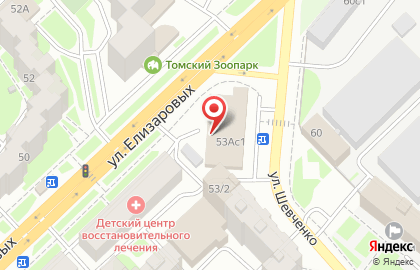 Сеть супермаркетов Быстроном на улице Елизаровых на карте