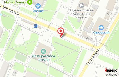 Киоск фастфудной продукции, Кировский округ на улице Бетховена на карте