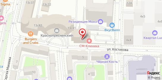 Клиника СМ-Косметология на 2-й Звенигородской улице на карте