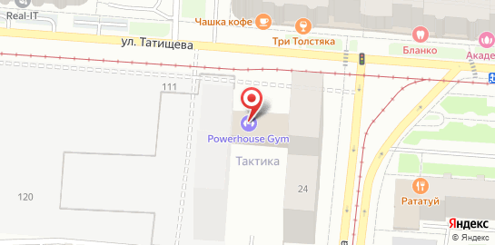 Фитнес-центр Powerhouse Gym на метро Площадь 1905 года на карте