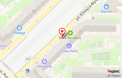 ОАО Банкомат, АКБ Абсолют Банк на улице Юлиуса Фучика на карте