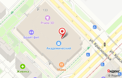 Магазин по продаже колбасных изделий Сибагро на улице Краснолесья на карте