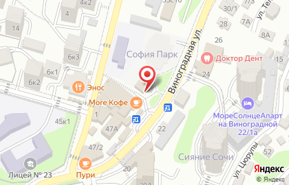 Пансионат Почта России на Виноградной улице на карте