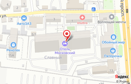 Отель Московский в Воронеже на карте