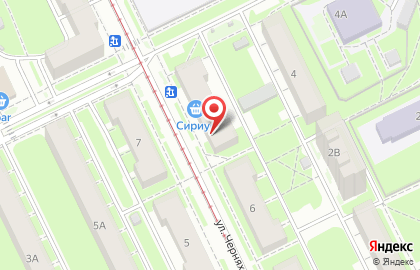 Продуктовый магазин Сириус на улице Черняховского на карте