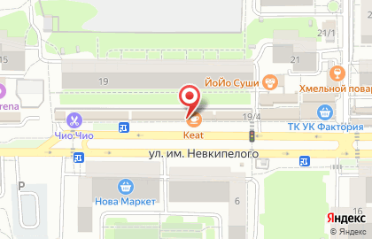 Магазин разливного пива Кеат на улице имени Невкипелого на карте