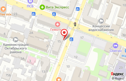 Кафе-кондитерская Зебра в Октябрьском районе на карте