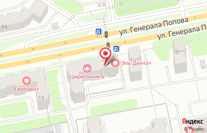 Пиццерия Фетта Пицца на улице Генерала Попова на карте