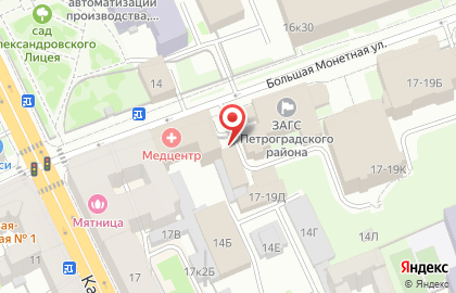Комплексный центр социального обслуживания населения Петроградского района в Петроградском районе на карте