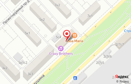Служба доставки пиццы Crazy Brothers на Бульваре Рокоссовского на карте