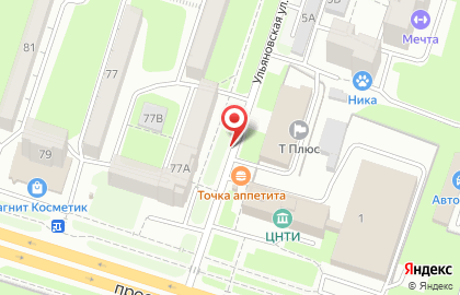 Точка на Ульяновской улице на карте