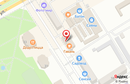 Продуктовый магазин Саяны на улице Дзержинского на карте