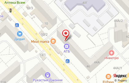 Центр оптово-розничных продаж Мега ткани в Советском районе на карте