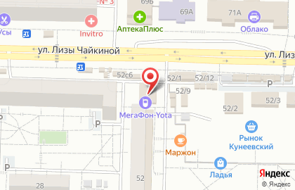 Салон сотовой связи МТС на улице Лизы Чайкиной на карте