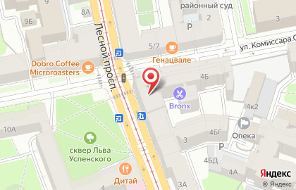 Евро-Хостел на улице Комиссара Смирнова на карте