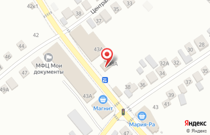 Киоск по продаже хлебобулочных изделий на Центральной улице на карте