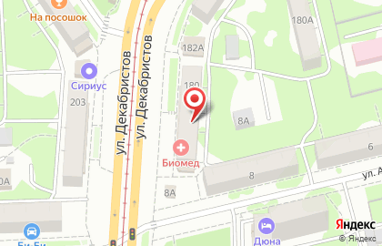 Лечебно-диагностический центр Биомед на улице Декабристов на карте