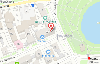Салон белорусской мебели Пинскдрев на улице Пушкина на карте