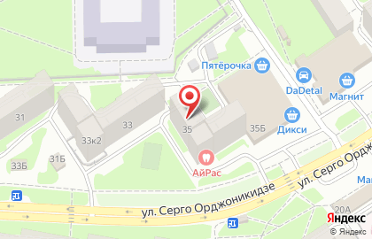 Супермаркет ДИКСИ на улице Серго Орджоникидзе на карте