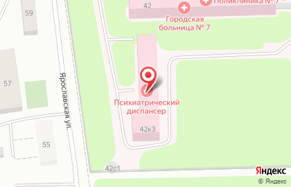Архангельская клиническая психиатрическая больница на Ярославской улице на карте