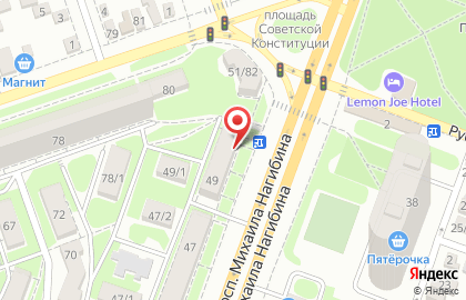 Магазин Мясной гурман на проспекте Михаила Нагибина на карте
