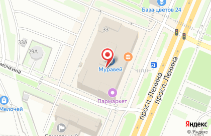 Магазин Городские цветы на проспекте Ленина на карте
