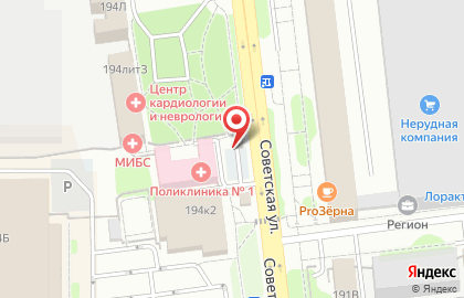 Супермаркет Огонек на Советской улице на карте