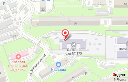 Детский сад № 175 в Первореченском районе на карте